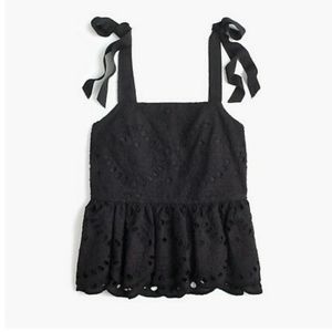 J.CREW EYELET PEPLUM TOP